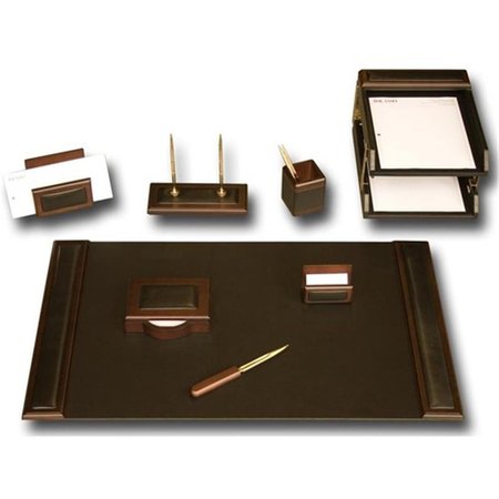 WORKSTATION Walnut & Leather 10-Piece Desk Set TH765410